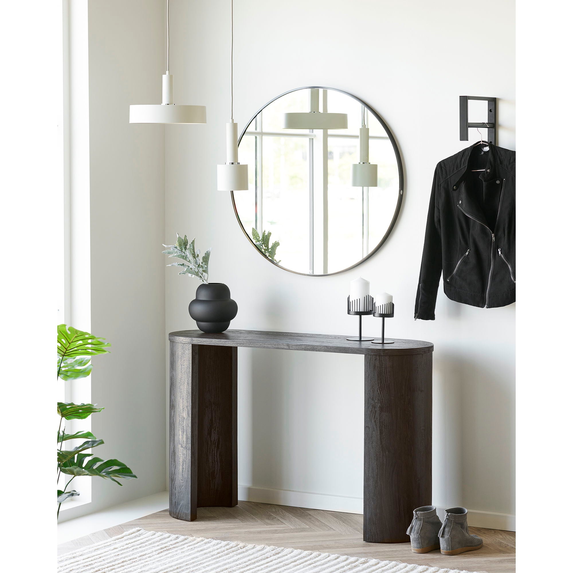 Bibione Console Table - Konsolipöytä, tummanruskea 38x114x75 cm