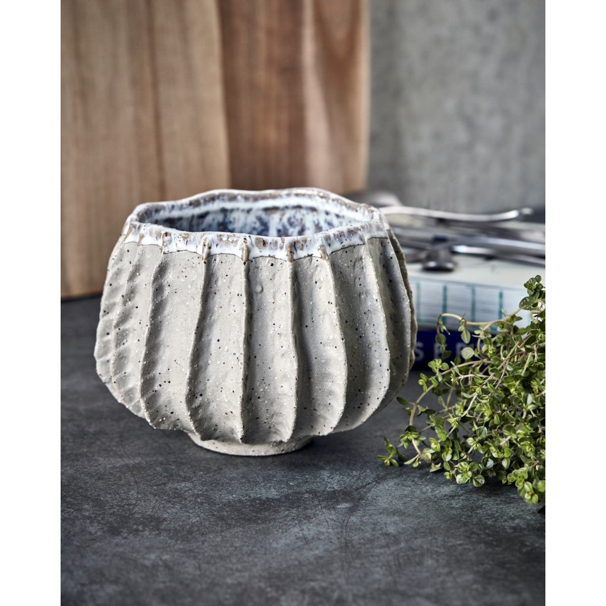 Yrttipot, hdshell, harmaa; beige