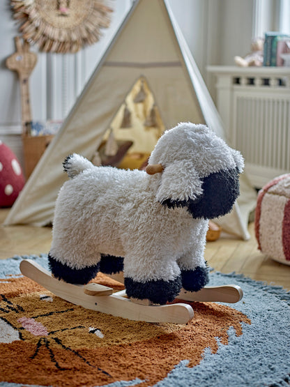 Bloomingville Mini Dolly Swing Horse, Lampaat, valkoinen, polyesteri