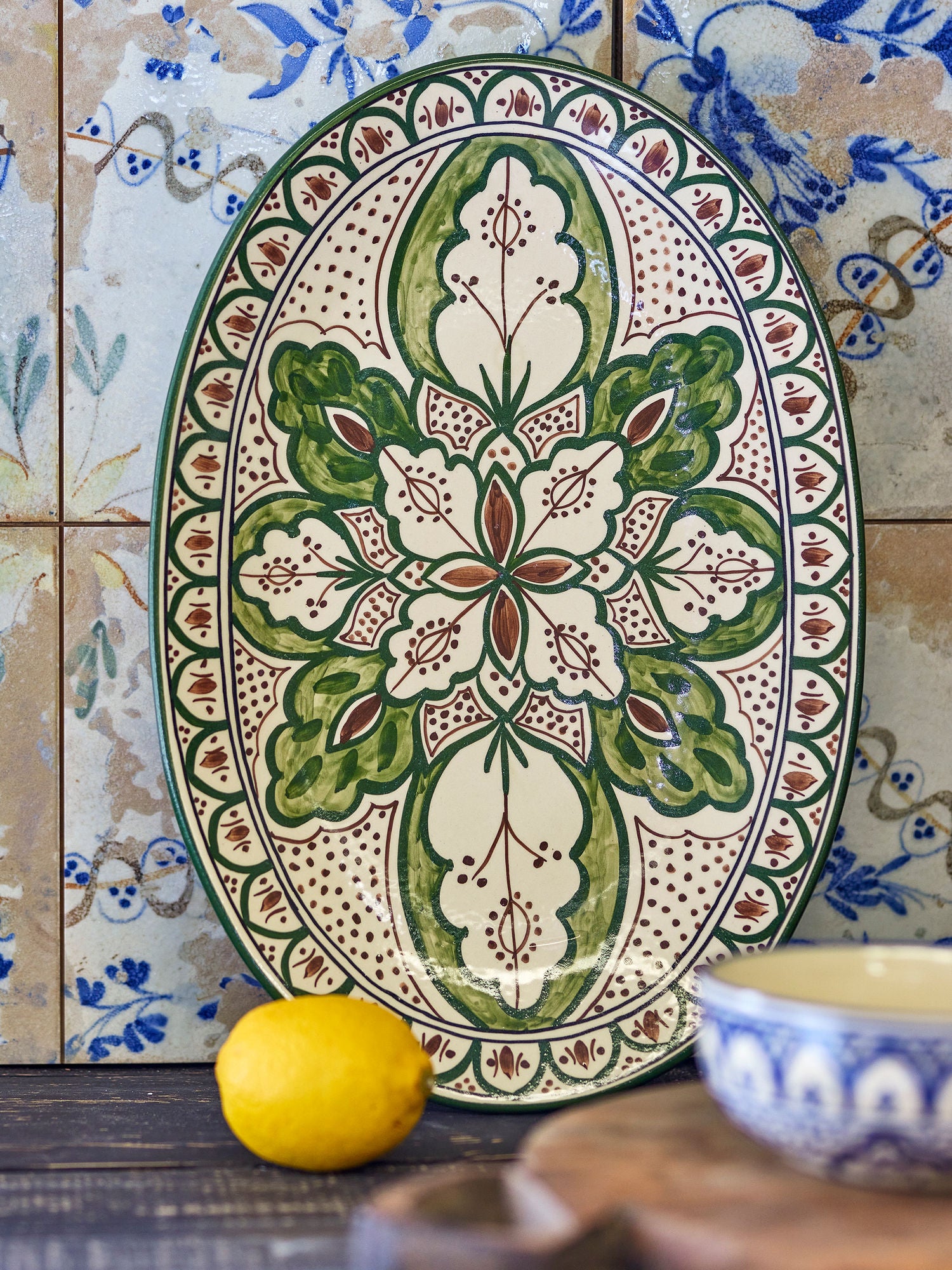 Creative Collection Karlie tarjoiluastia, vihreä, kivitavara