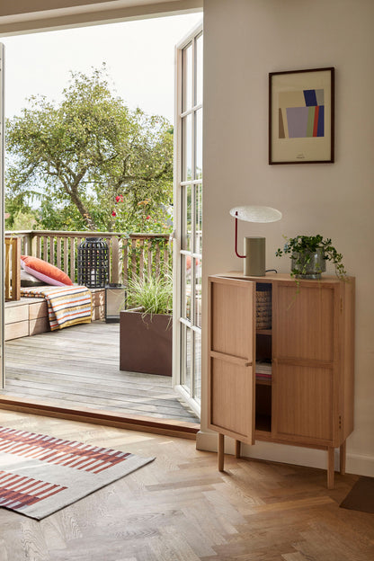 Hübsch -paviljonki ruudullinen raidallinen ocher/monivärinen