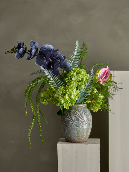 Bloomingville -runouskimppu, vihreä, keinotekoiset kukat