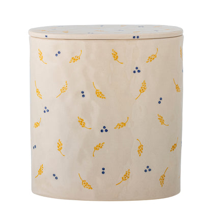 Bloomingville Pippine Jar W/kansi, valkoinen, kivitavara
