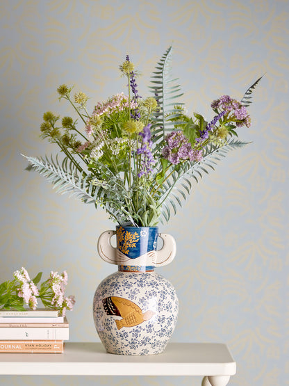 Bloomingville Hezha -maljakko, sininen, kivitavara