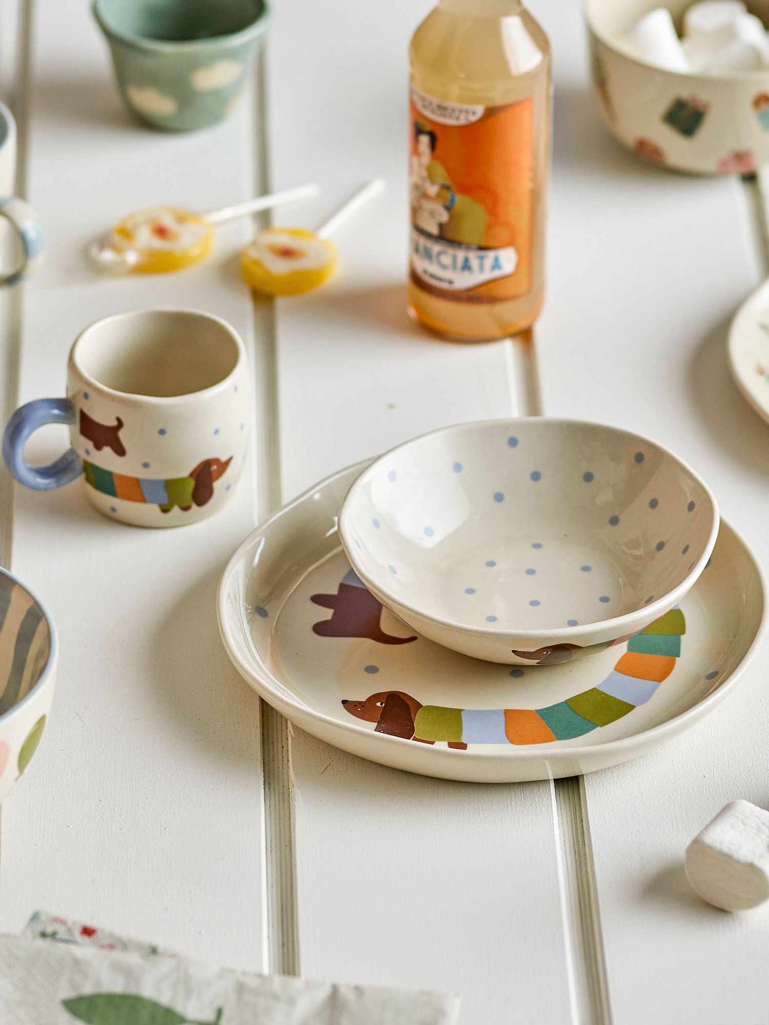 Bloomingville Mini Charlie Stud Set, Sininen, Stoneware