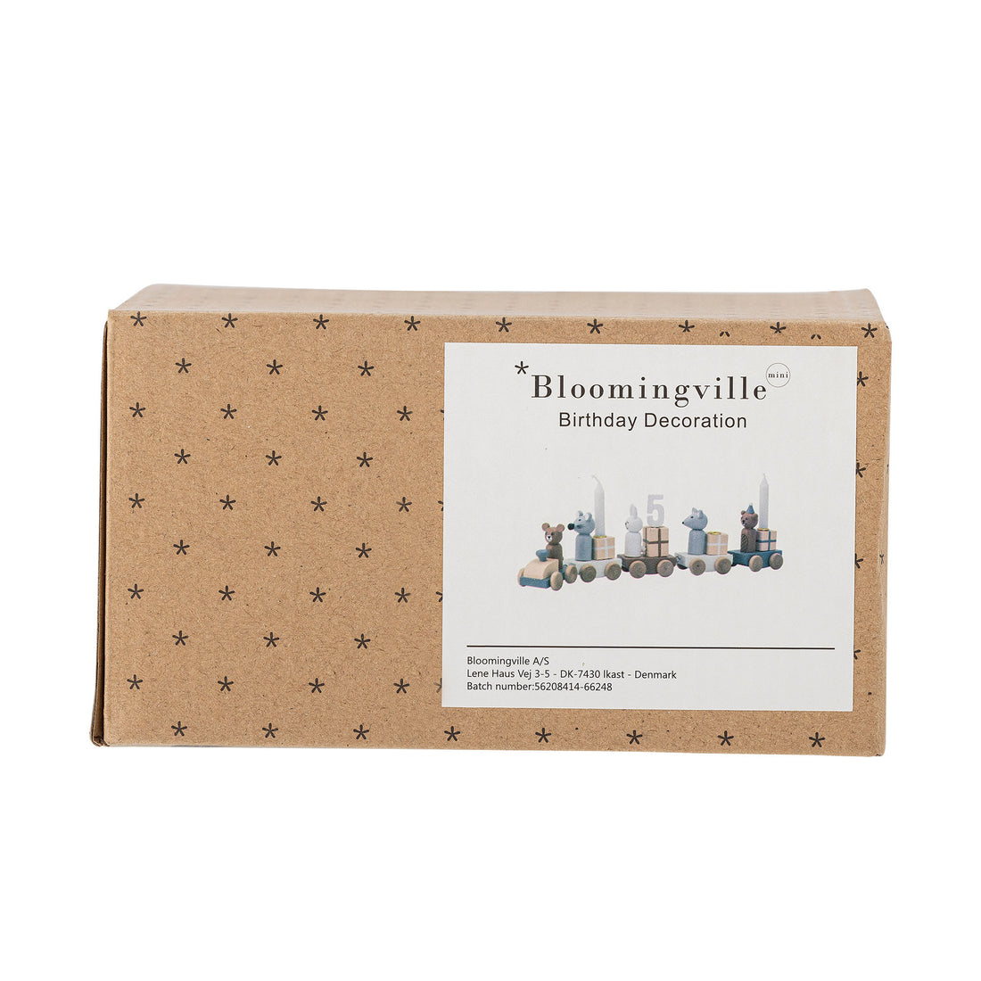 Bloomingville Mini Junaid Syntymäpäiväkoriste, Brown, FSC®100%, MDF