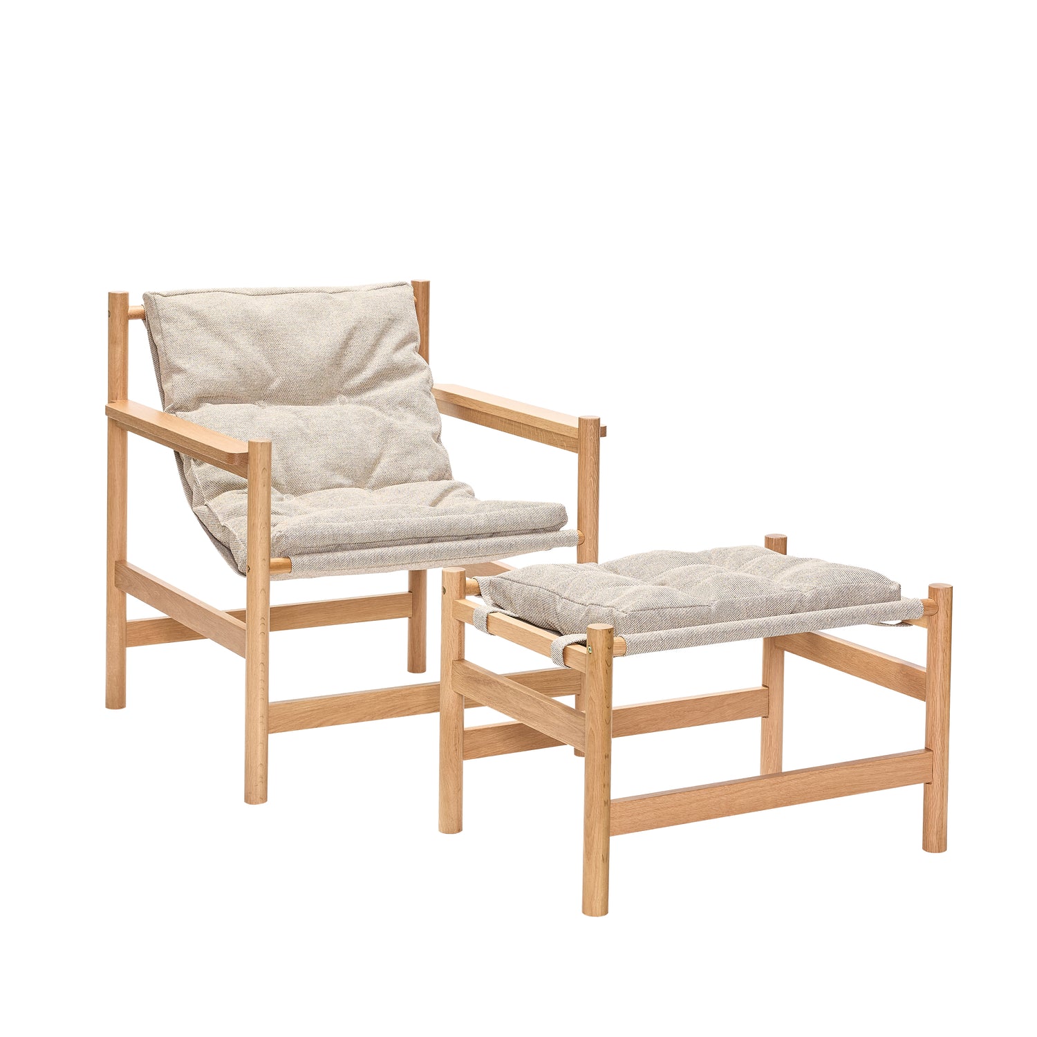 Heritage-nojatuoli/jalkarakka Natural/beige - 75x72xh82cm, 69x49xh43cm