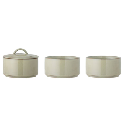 Luova kokoelma Ebba Pot W/LID, vihreä, kivitavara