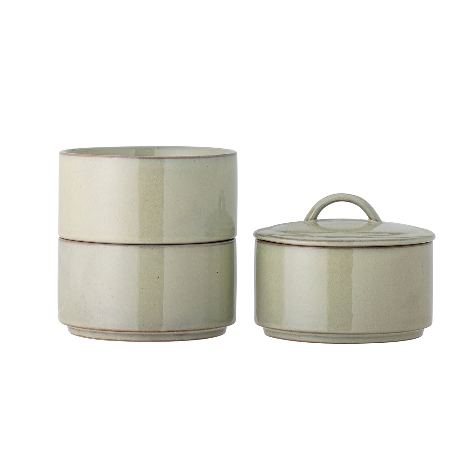Luova kokoelma Ebba Pot W/LID, vihreä, kivitavara