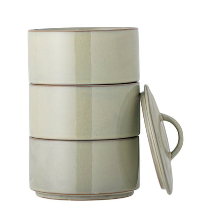 Luova kokoelma Ebba Pot W/LID, vihreä, kivitavara