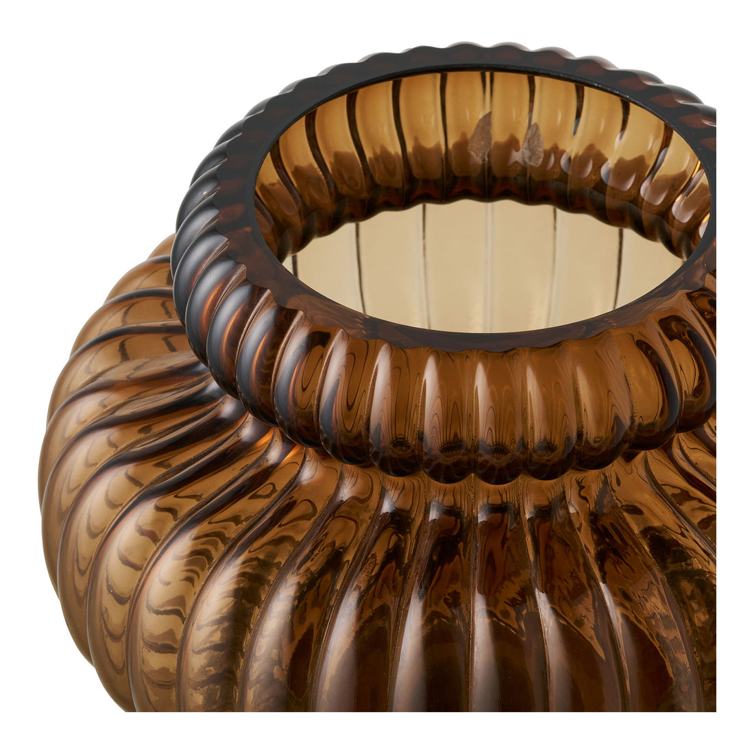 Maljakko - maljakko, suu -puhallettu lasi, savustettu ruskea Ø20x16 cm