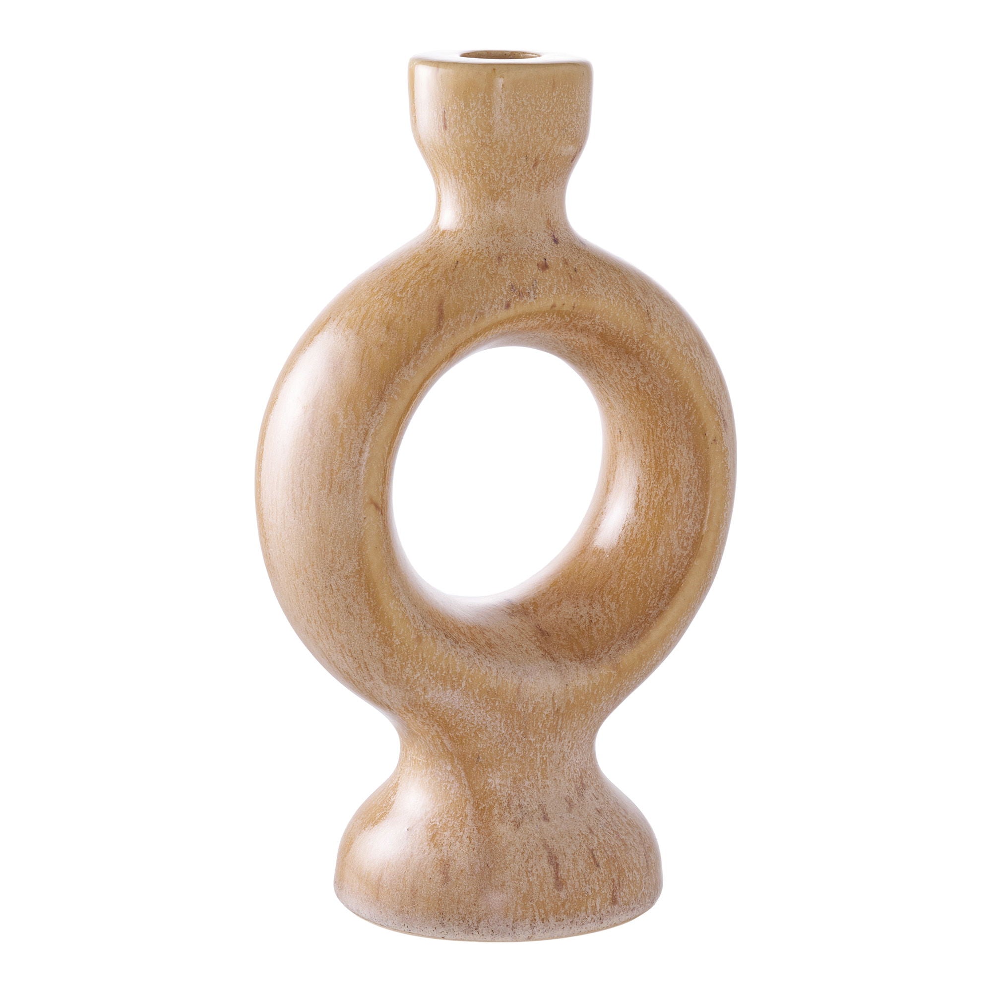 Kynttilänjalka, keramiikka, ruskea&lt;br&gt;13,5x8,8x23,4 cm