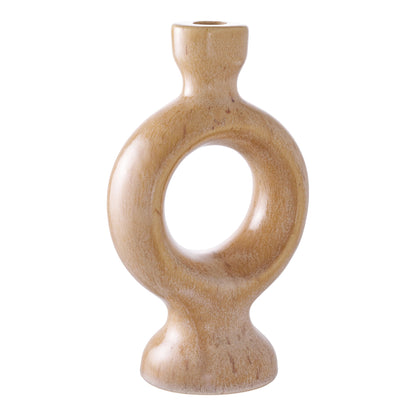 Kynttilänjalka, keramiikka, ruskea&lt;br&gt;13,5x8,8x23,4 cm