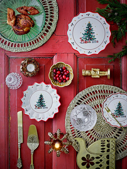 Bloomingville Naive Cake Dish, punainen, keramiikka