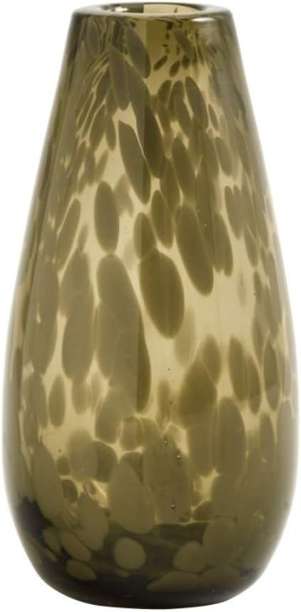 Nordal Deco kirkas maljakko ruskea korkeus 17 cm tahrakuvio käsintehty lasi