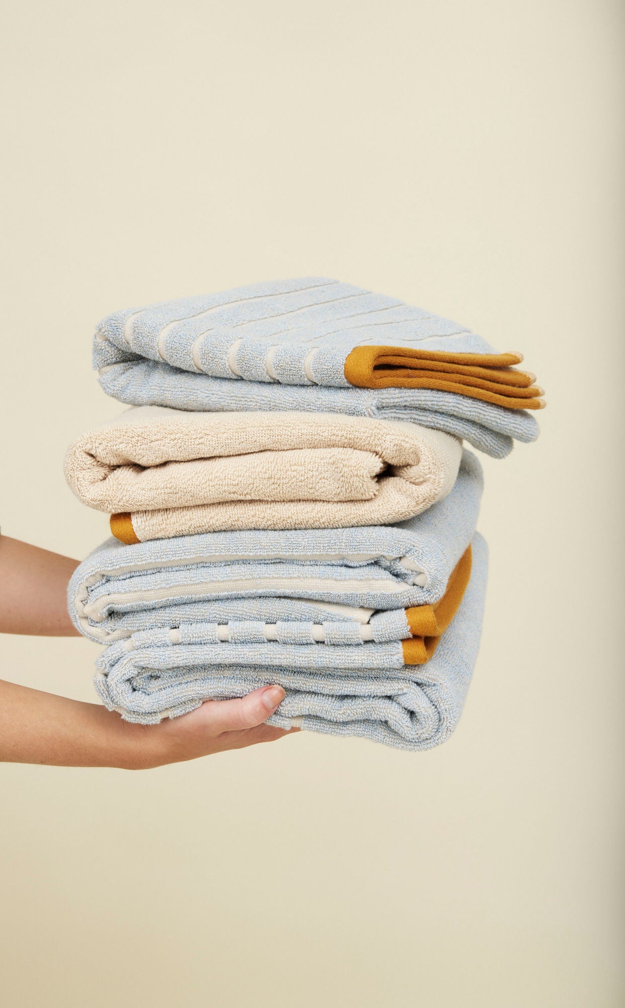 Hübsch Promenade -pyyhe pieni sininen/totta