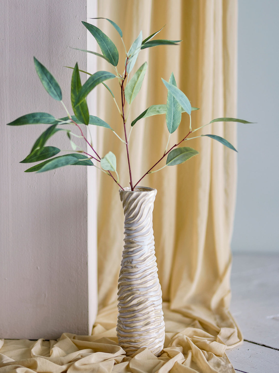 Bloomingville Damien -maljakko, valkoinen, kivitavara