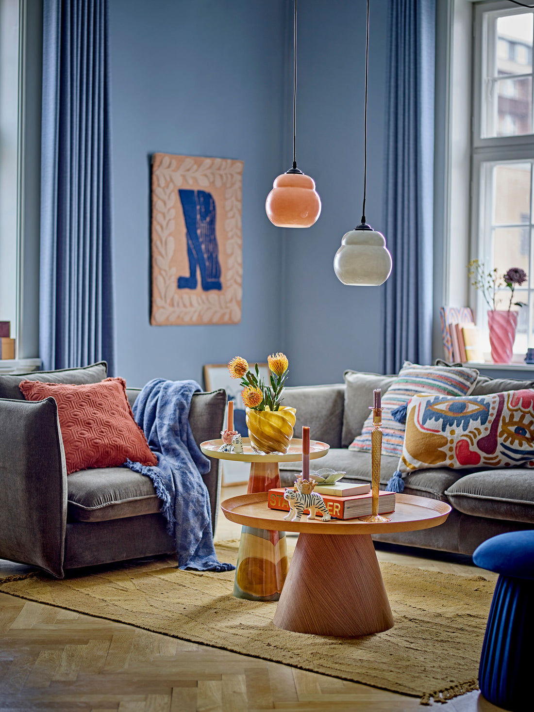 Bloomingville Callo yrttiputted hjules, keltainen, lasi