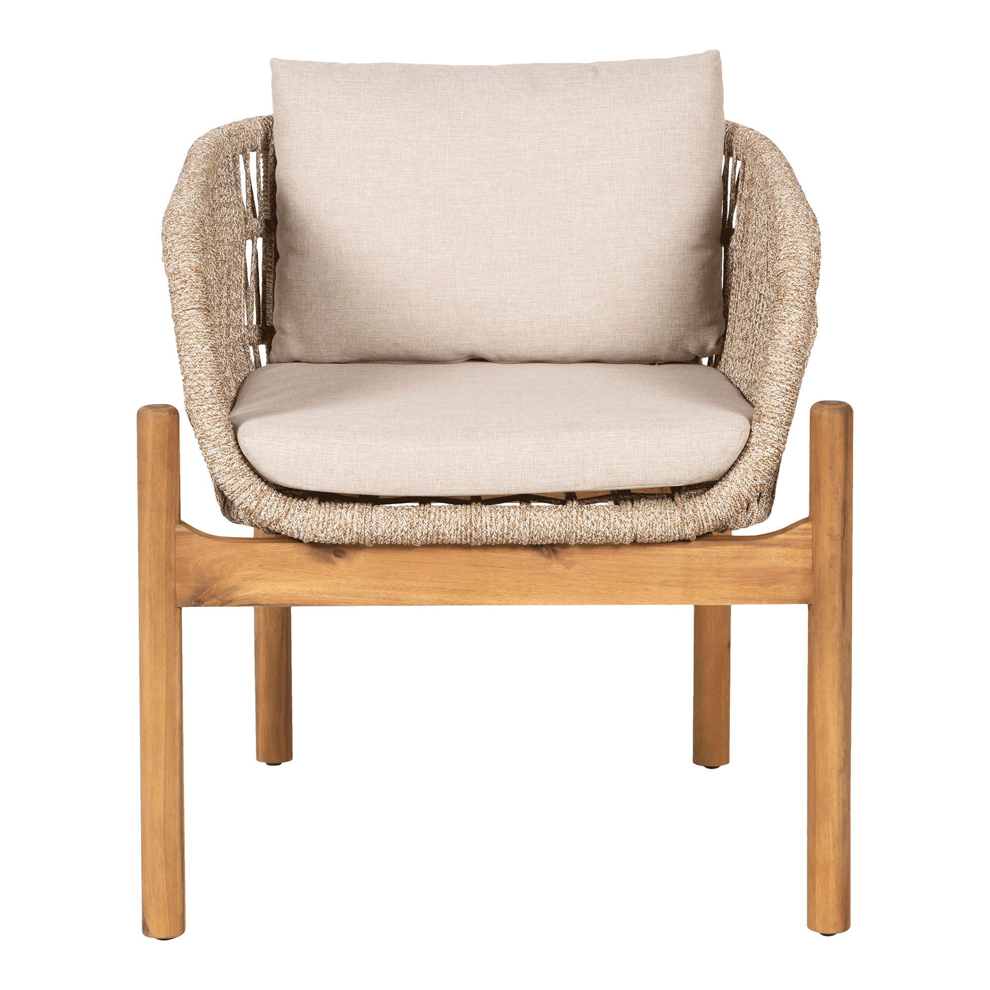 Ruokapöydän tuoli, akaasia, beige, sis. Tyyny