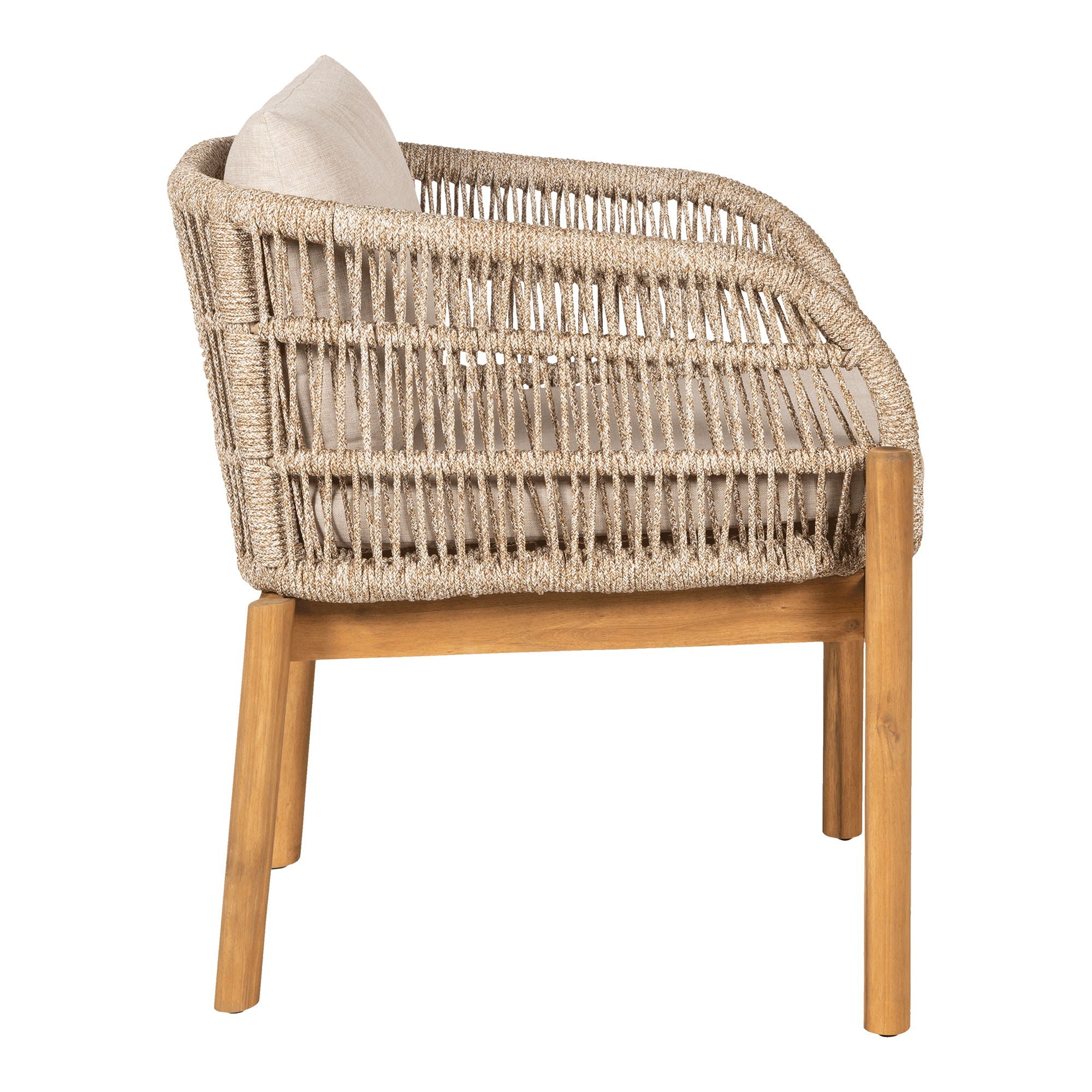 Ruokapöydän tuoli, akaasia, beige, sis. Tyyny
