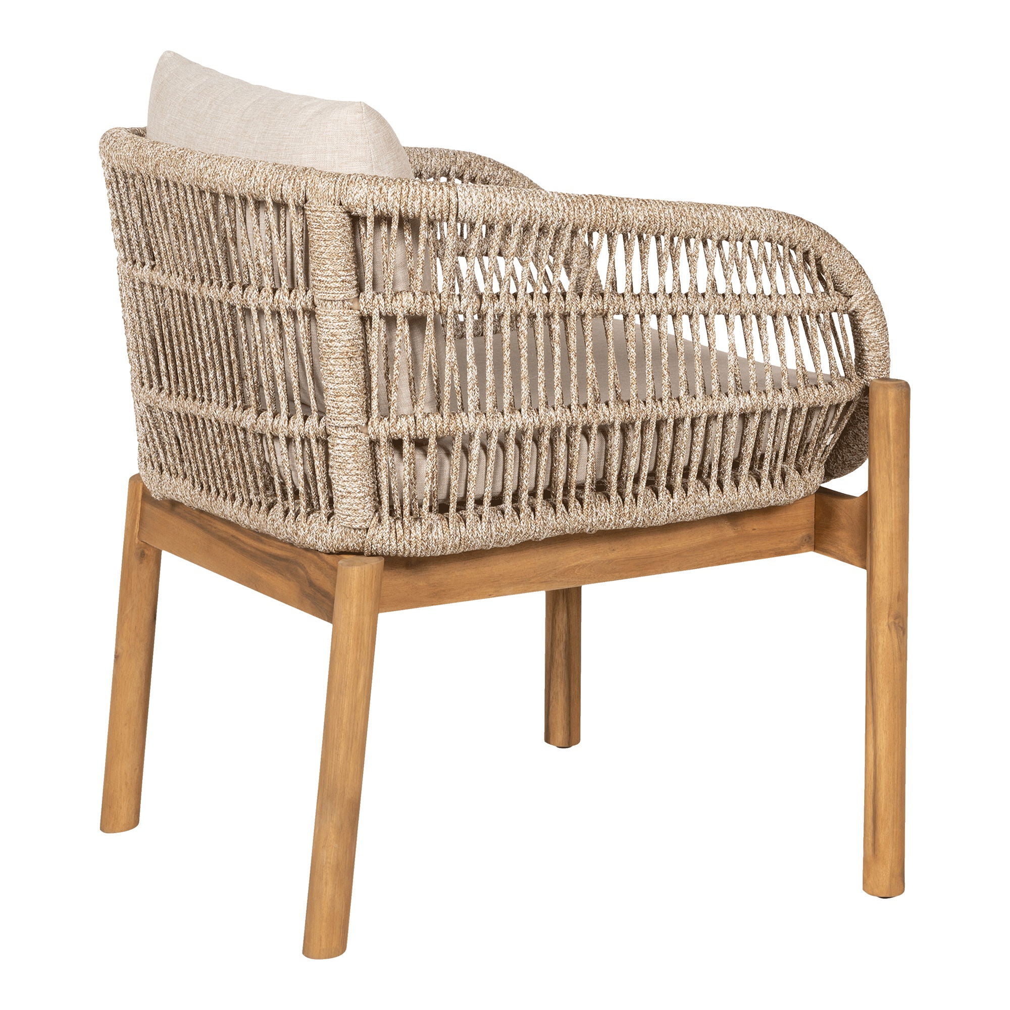 Ruokapöydän tuoli, akaasia, beige, sis. Tyyny