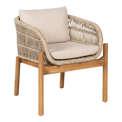 Ruokapöydän tuoli, akaasia, beige, sis. Tyyny
