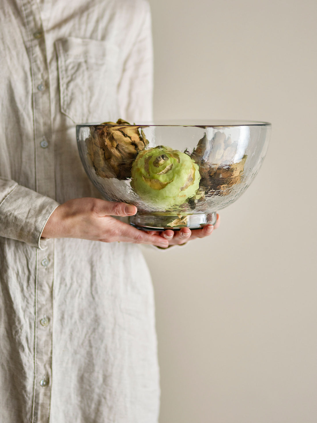 Bloomingville Taro Bowl, kirkas, kierrätetty lasi