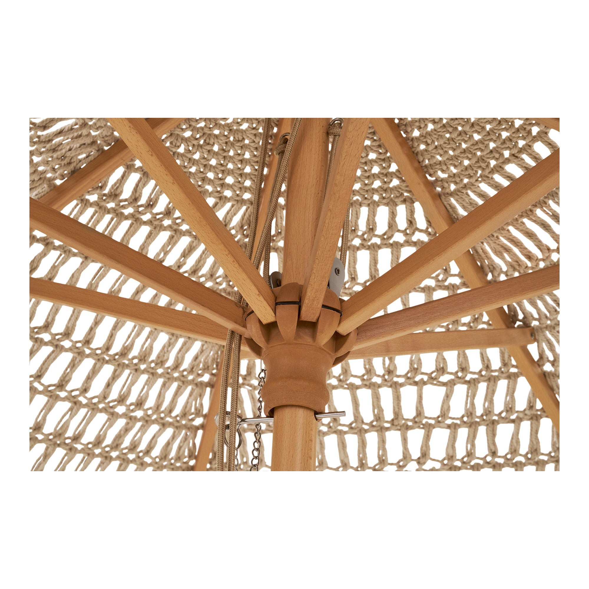 Päivävarjo, puuvillaa, puutikku, beige<br>ø 250 cm