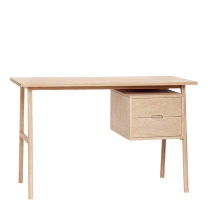 Hübsch - Desk W/Laatikot, tammi, FSC, luonto - 120x57xh75cm
