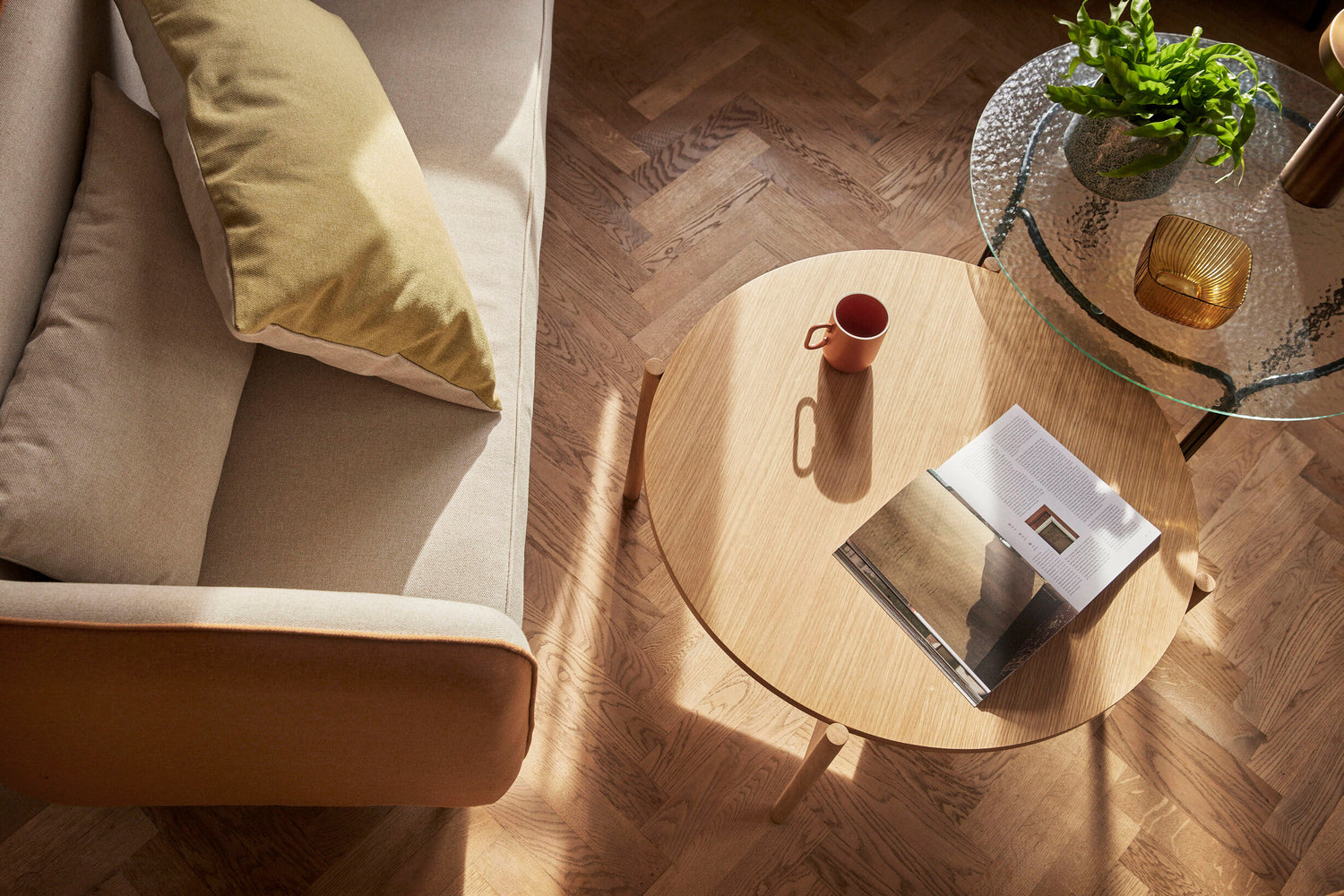 Heritage sohvapöytä Natural - ø86xh40cm