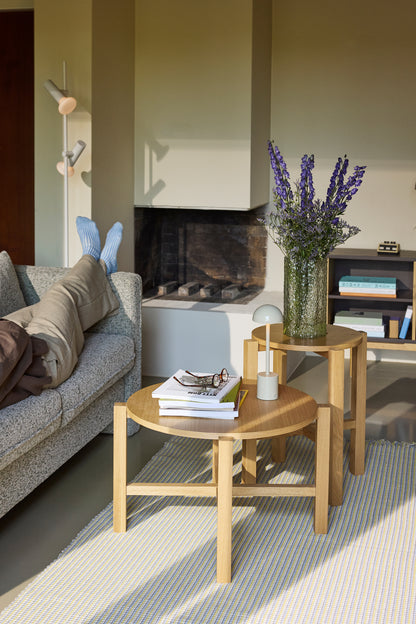 Neljä sohvapöytä Natural (2 kpl sarja) - ø68xh42cm, ø48xh55cm