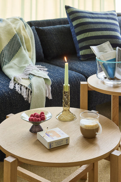 Neljä sohvapöytä Natural (2 kpl sarja) - ø68xh42cm, ø48xh55cm