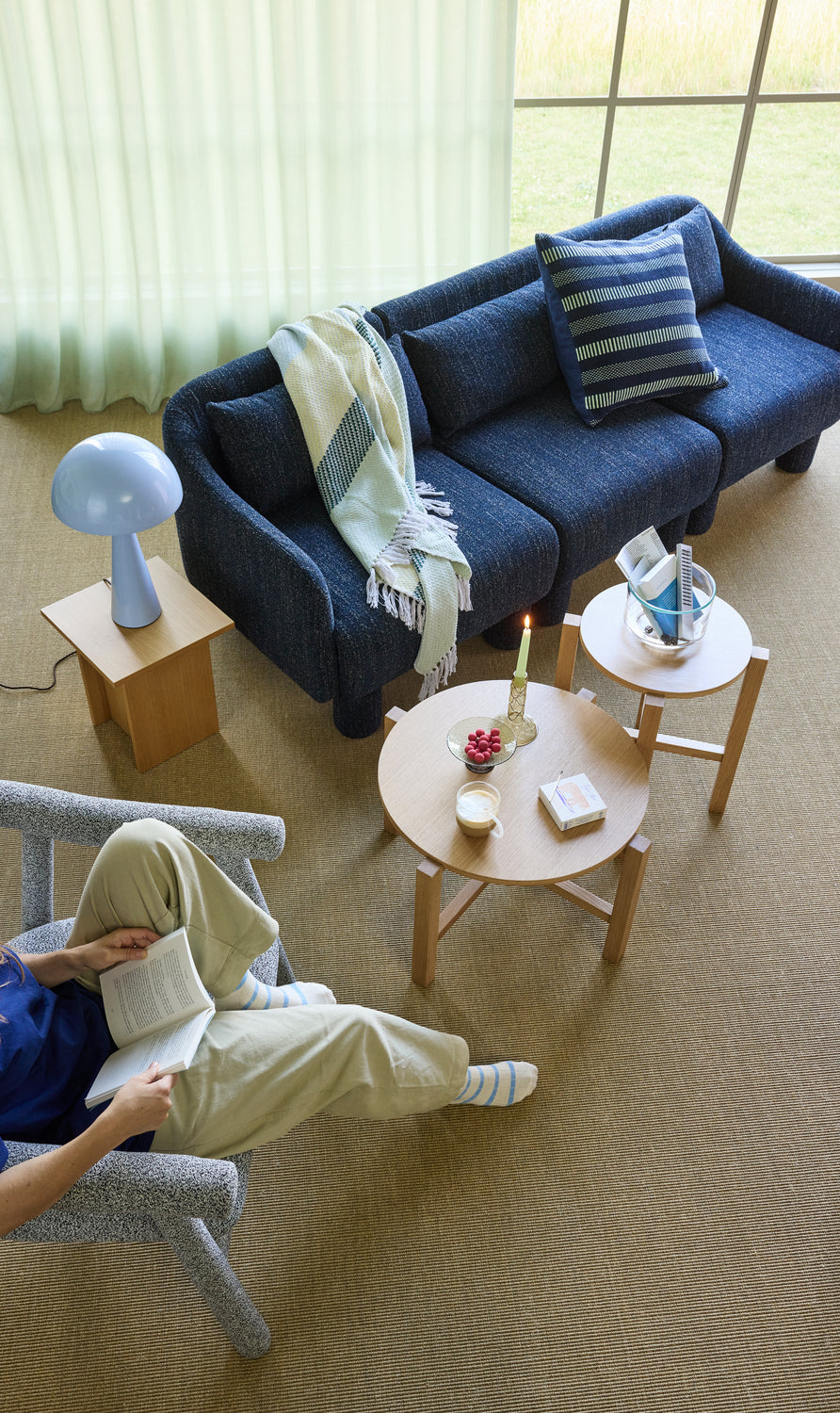 Mush-pöytävalaisin High Ice Blue - ø30xh50cm