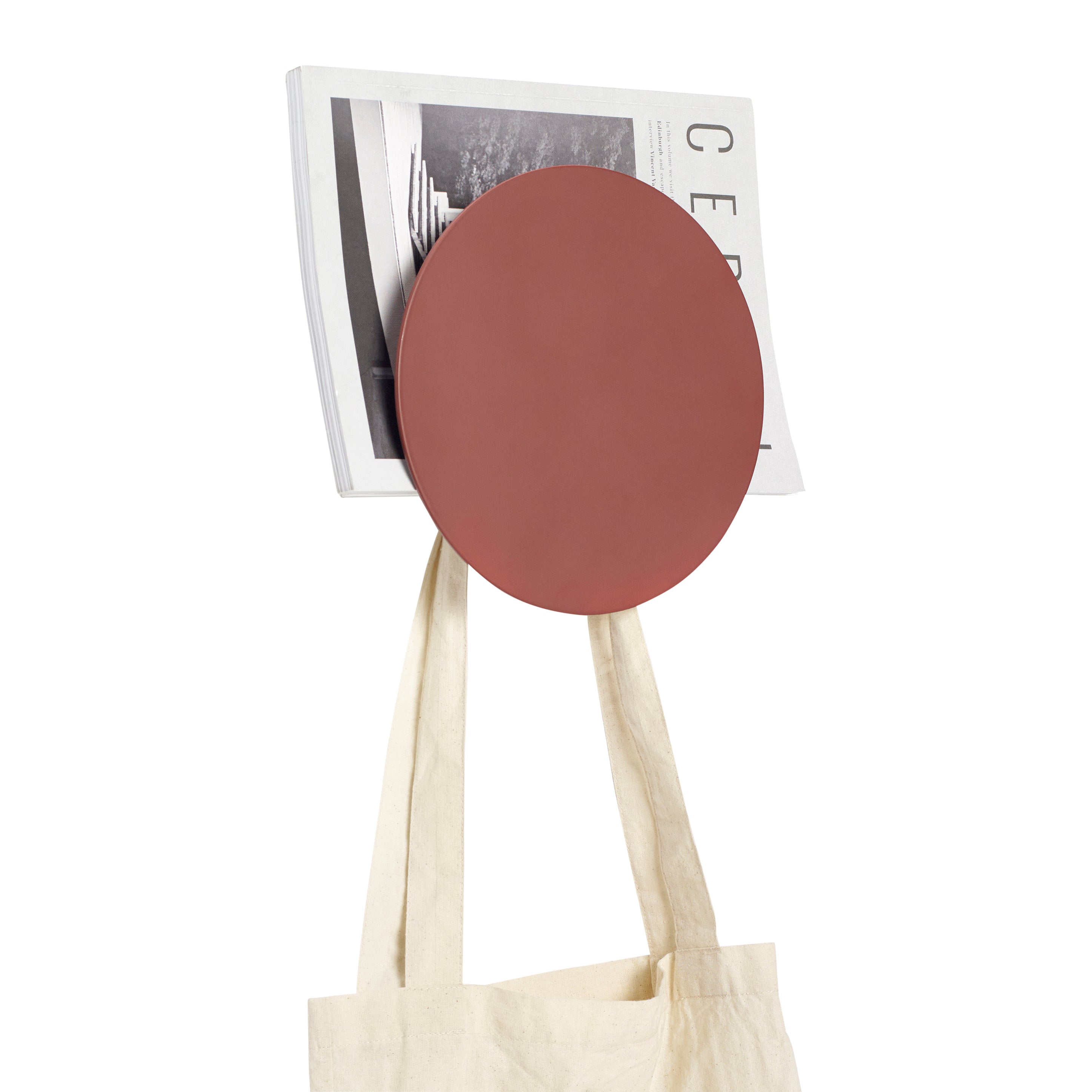 Kaksinkertainen lipaspidike koukulla Punainen - ø22x8cm