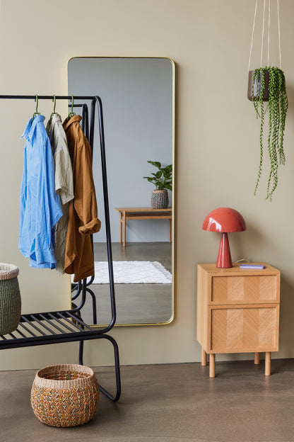 Retro-seinäpeili iso messinkiväri - 60x4xh152cm