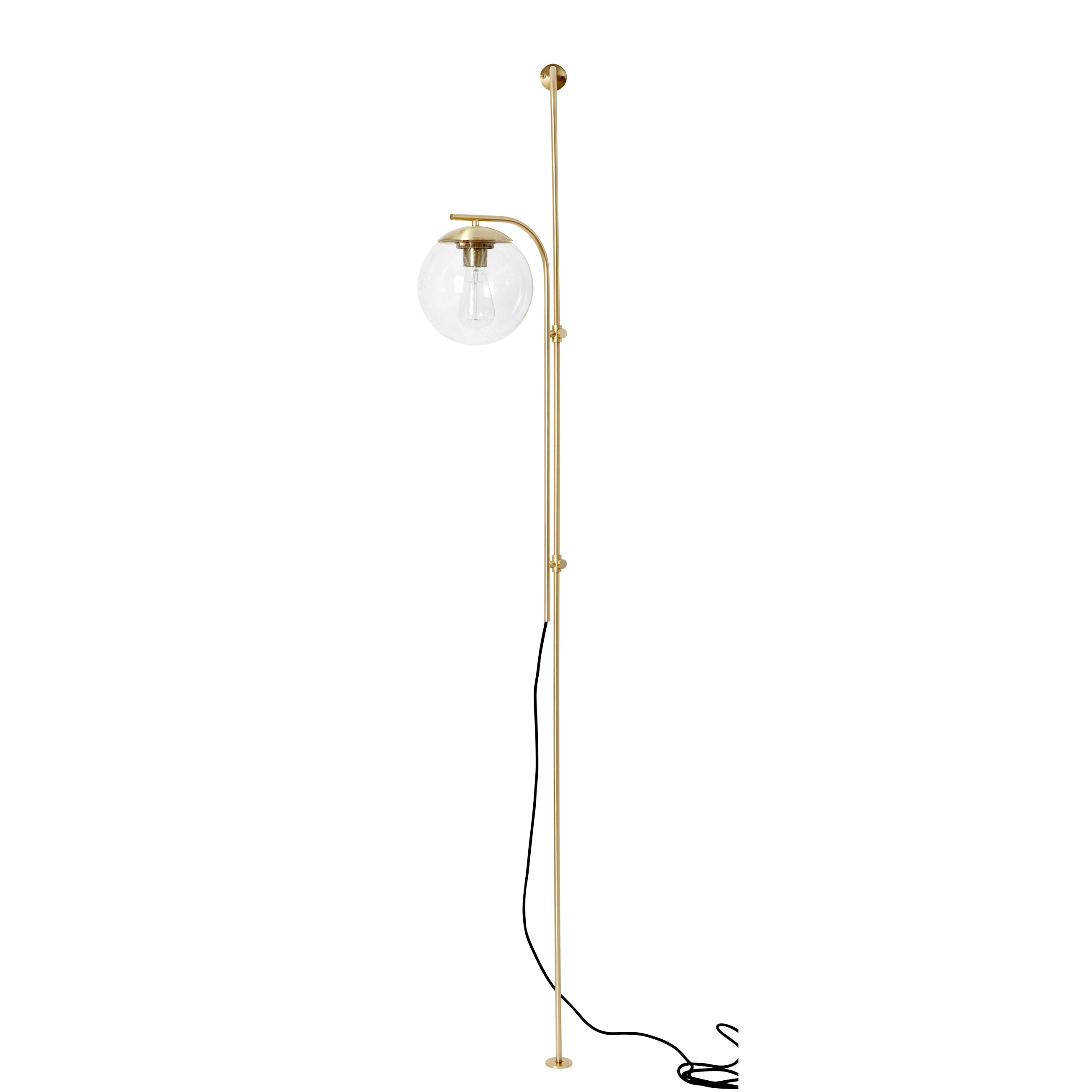 Kuplan seinä-/lattiavalaisin messinki - 19x52xh182cm, e27