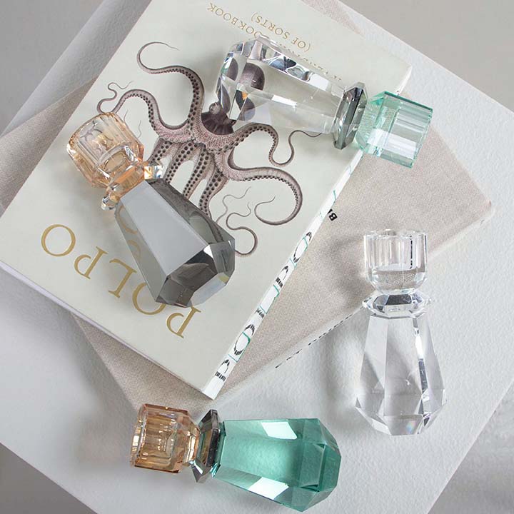 Clematis -kynttilänjalka, kirkas/savu/minttu vihreä