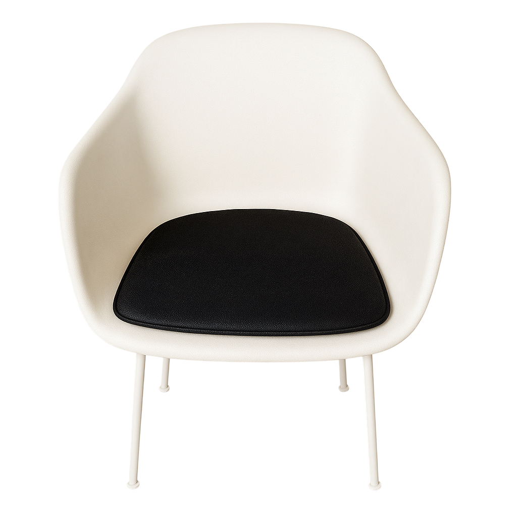 Ylellinen tyyny Muuto -kuitujuhlatuoliin - musta nahka