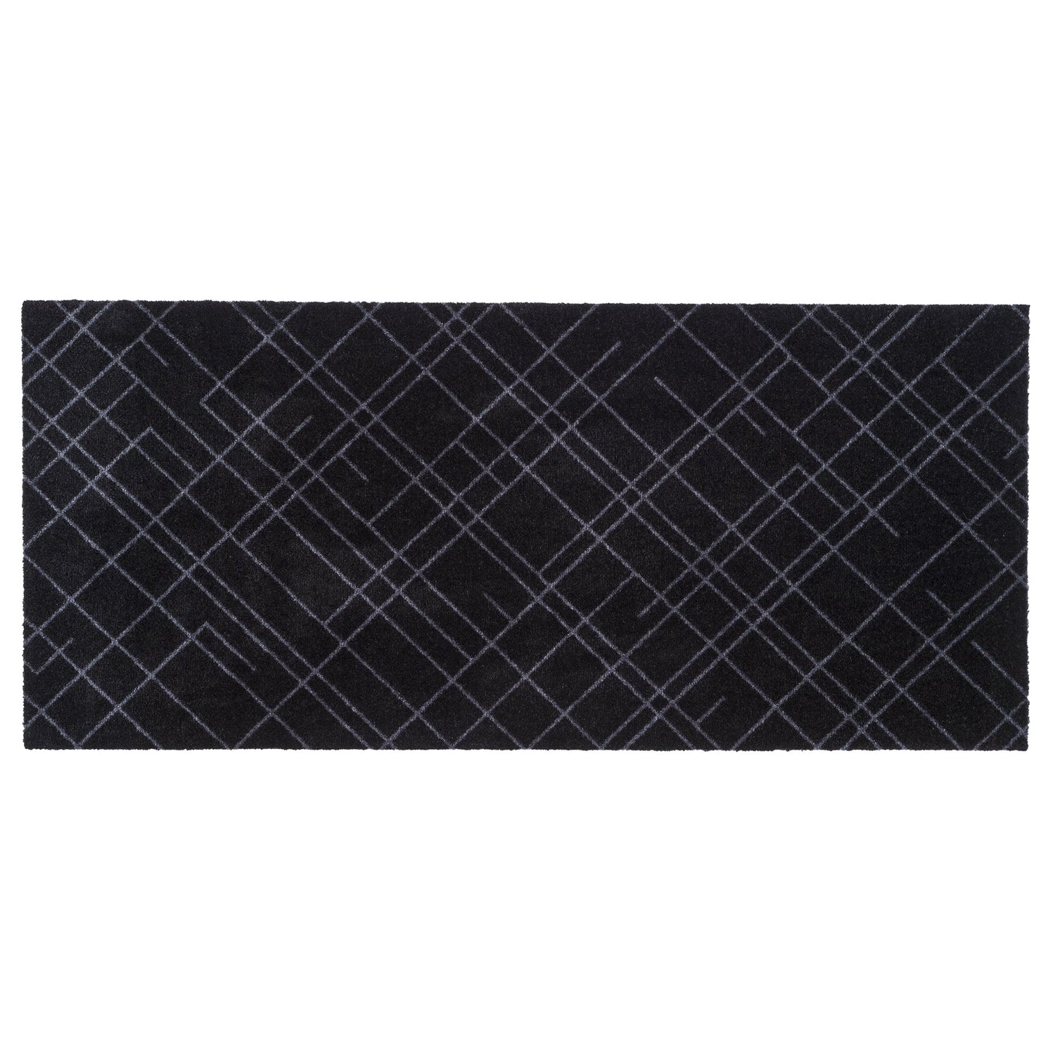 Lattiamatto 67 x 150 cm - viivat/musta harmaa