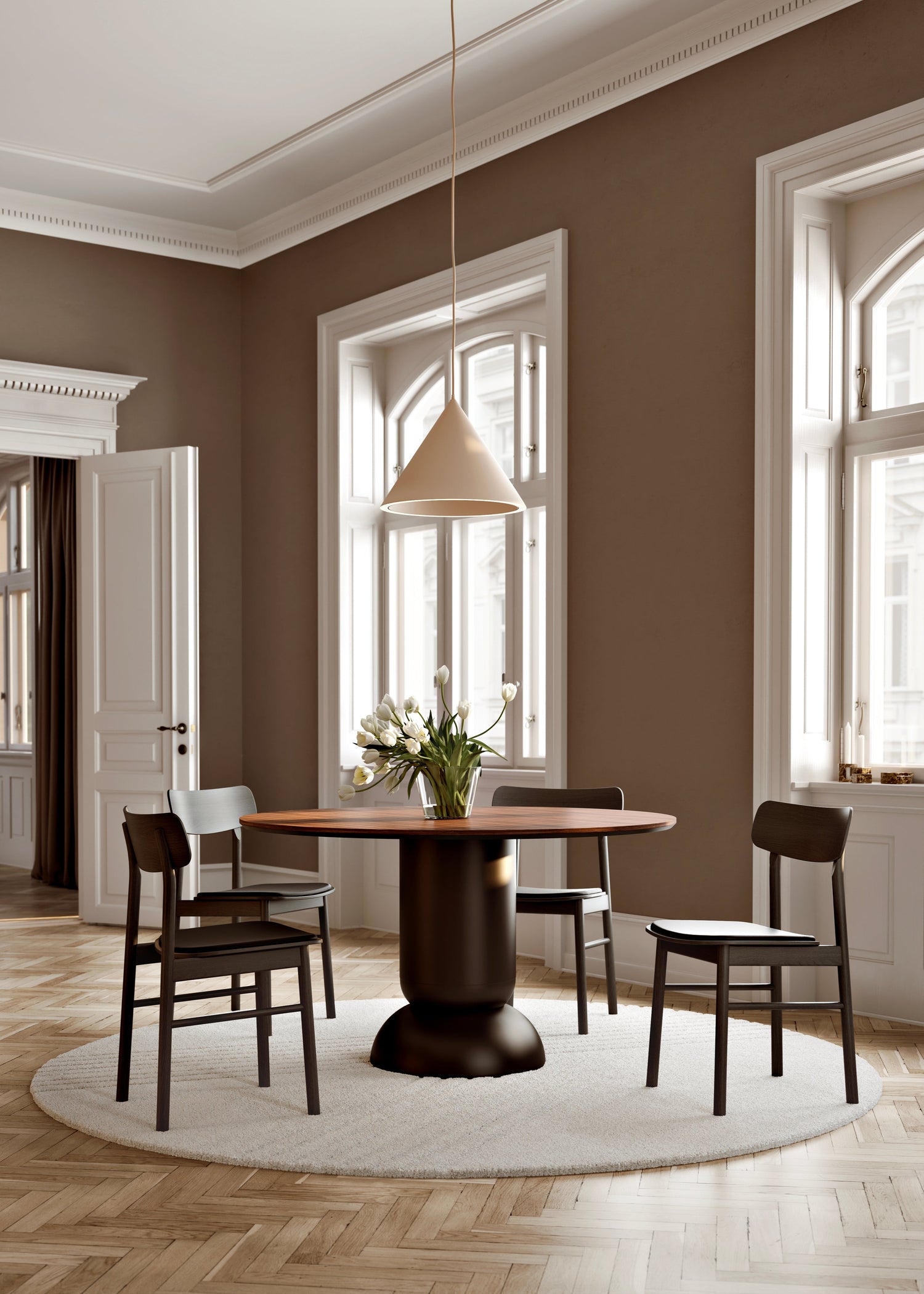 Soma ruokapöydän tuoli - musta, nahkaa