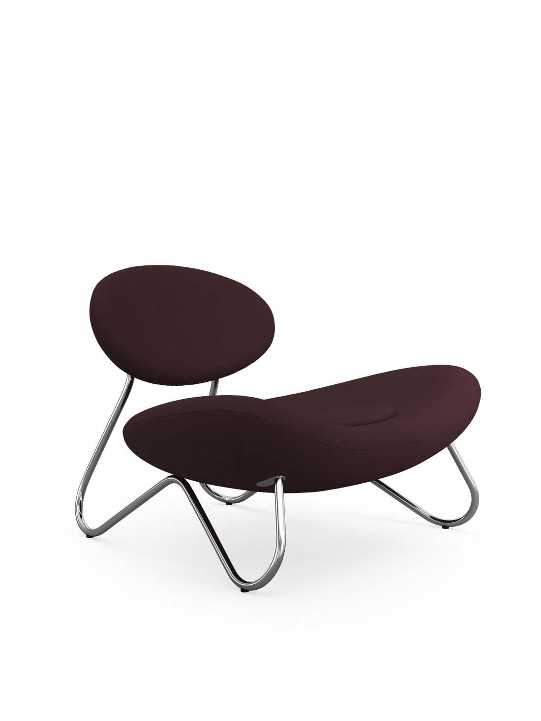 Meadow Lounge Chair - Bordeaux/Brushed Steel