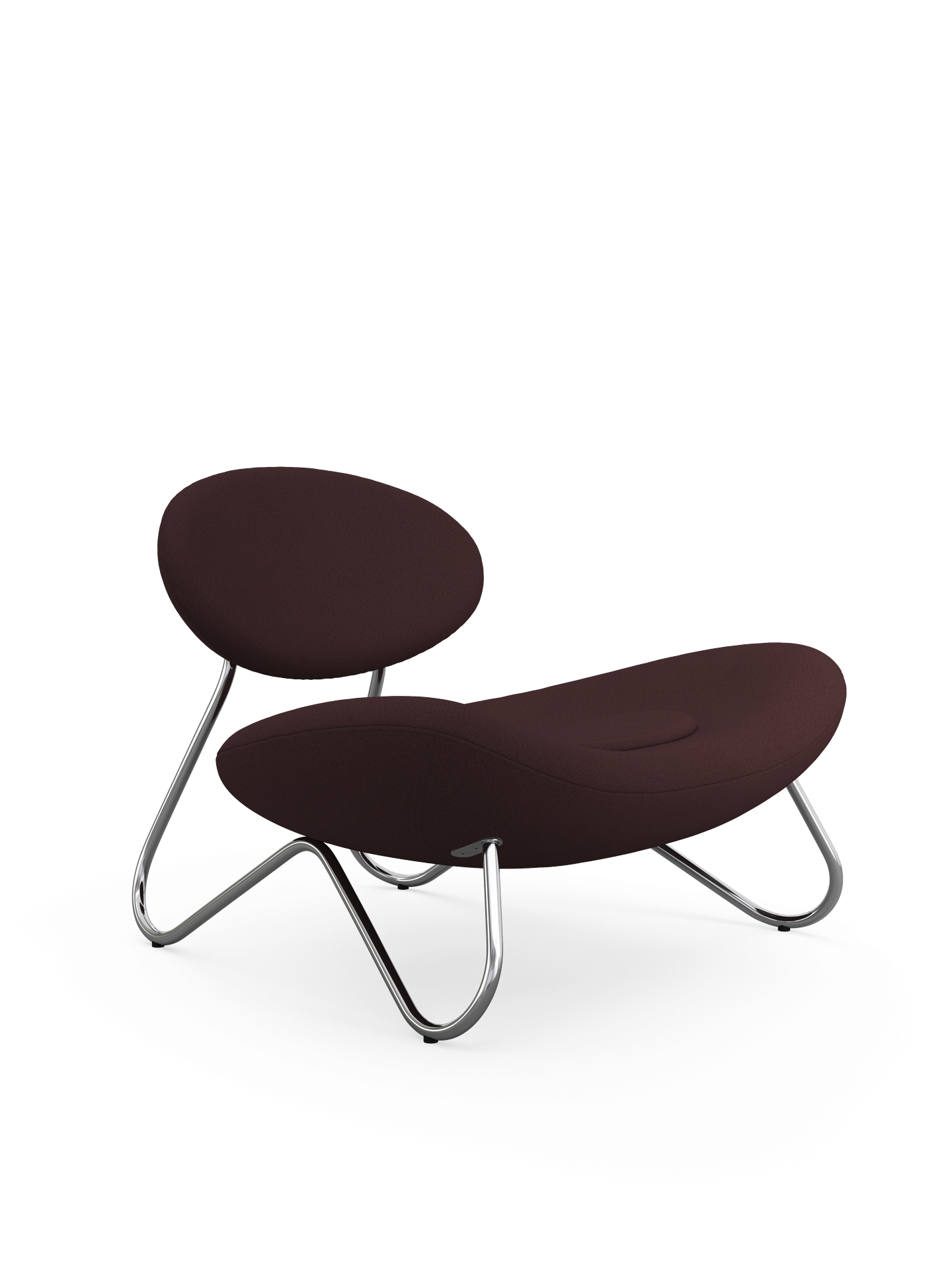 Meadow Lounge Chair - Bordeaux/Brushed Steel