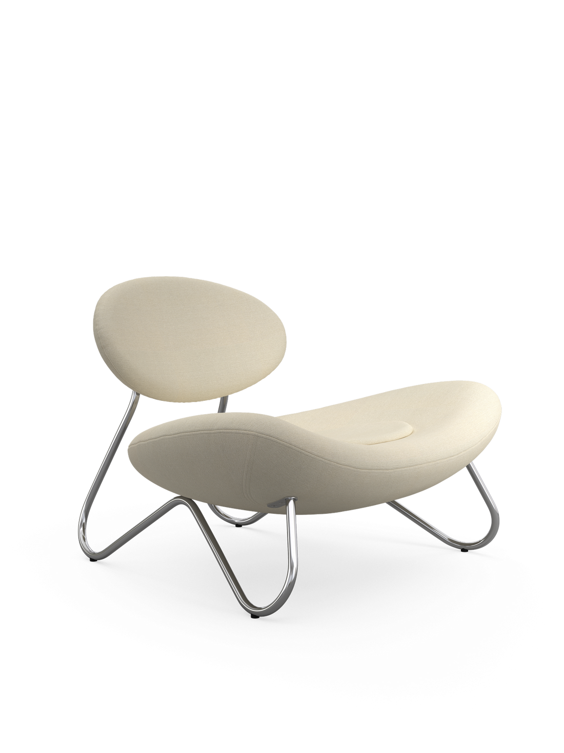 Meadow Lounge Chair - valkoinen/kromi