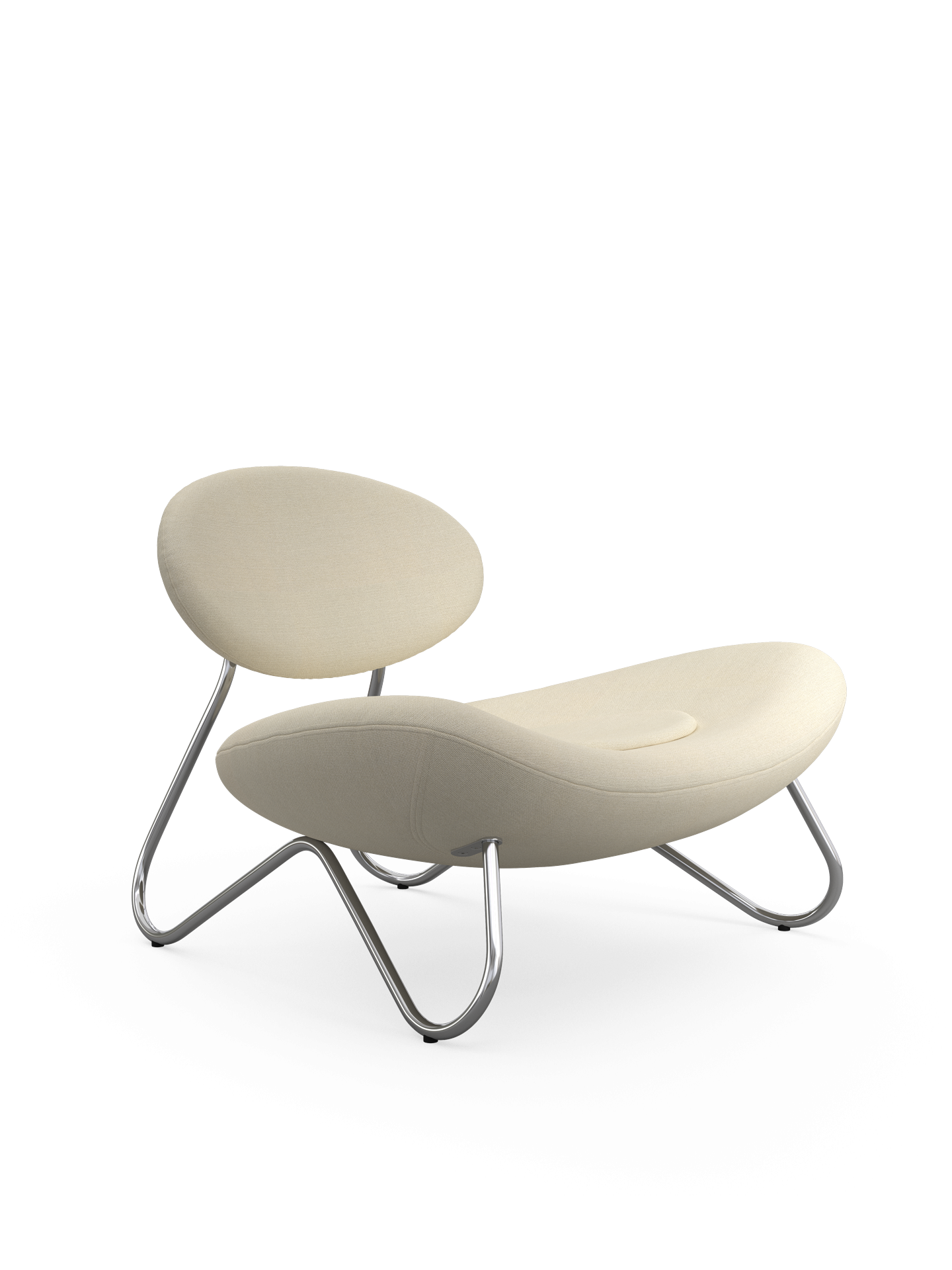Meadow Lounge Chair - valkoinen/kromi