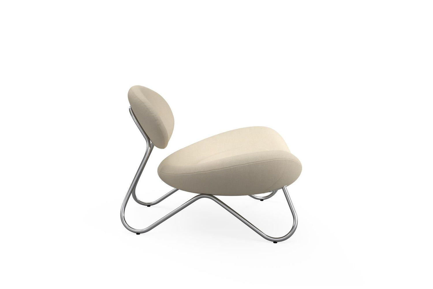 Meadow Lounge Chair - valkoinen/kromi
