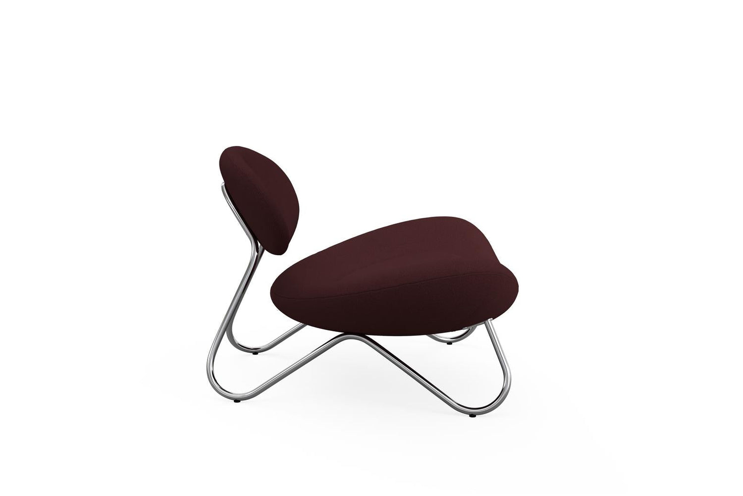 Meadow Lounge Chair - Bordeaux/Brushed Steel