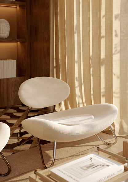 Meadow Lounge Chair - valkoinen/kromi