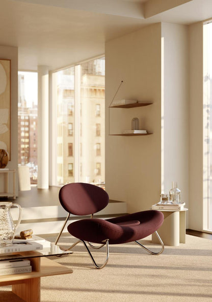 Meadow Lounge Chair - Bordeaux/Brushed Steel