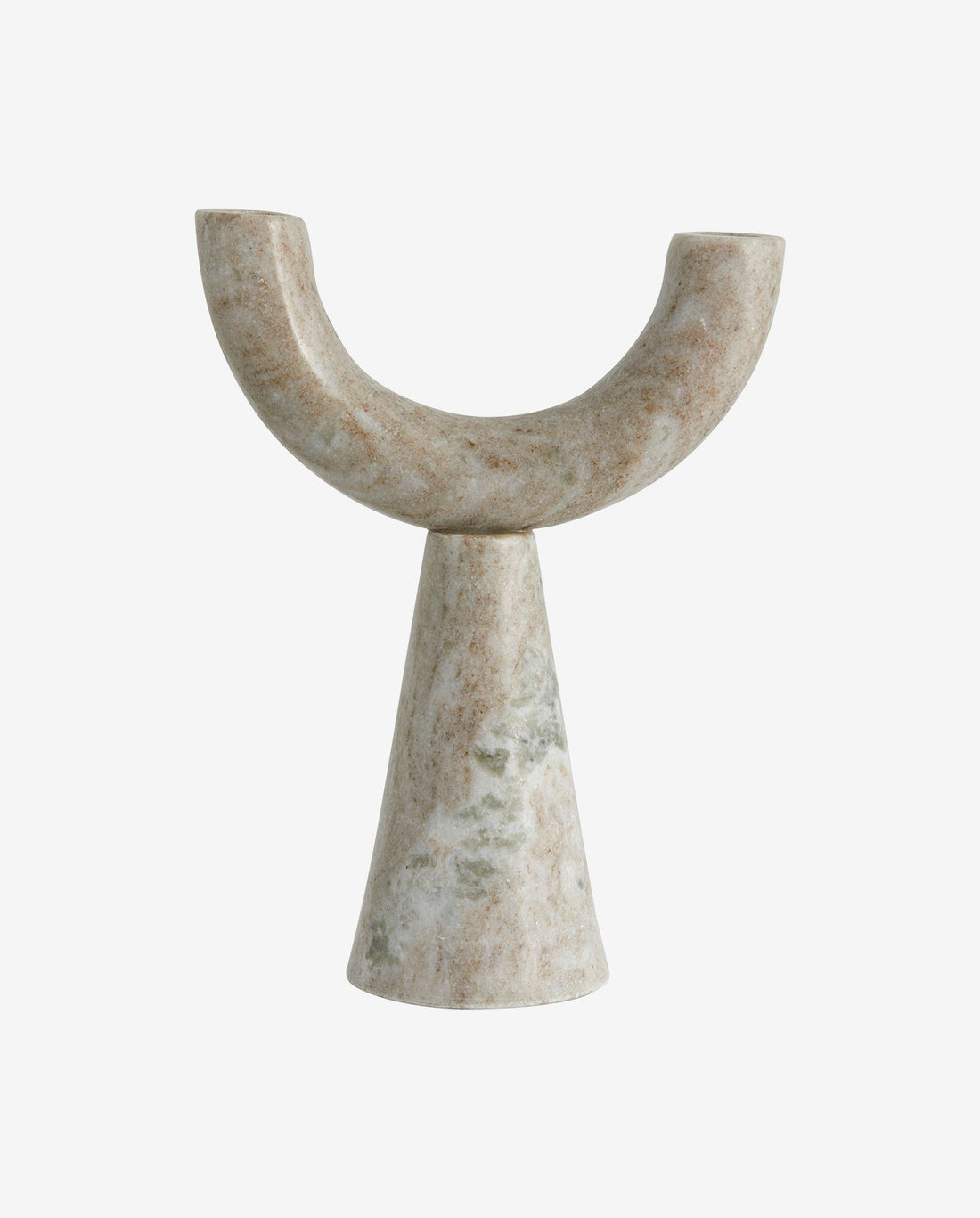 RIF -kynttilänjalka marmorissa - H26,5 cm - vaaleanruskea
