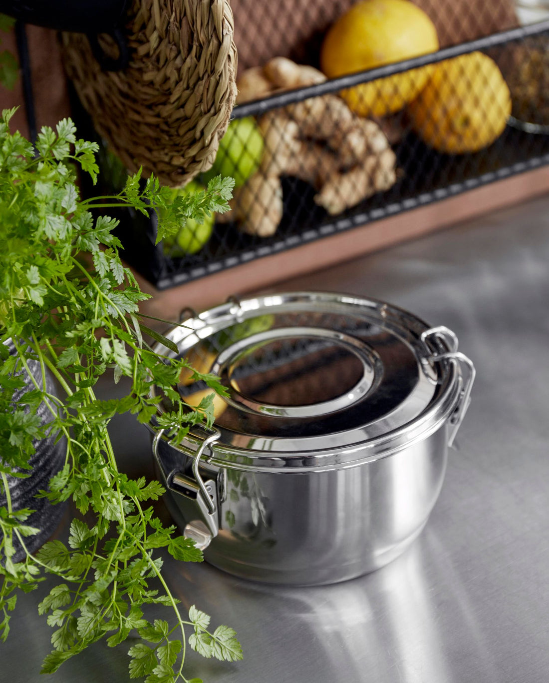 Cani -pyöreä lounaslaatikko ruostumattomasta teräksestä - Ø15 cm